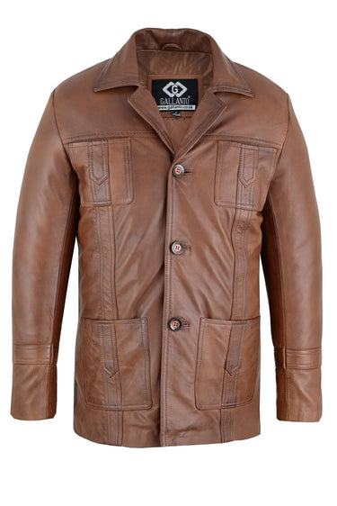 Vintage Brown Leather Blazer Jacket worn by Sam Tyler in Life on Mars -